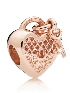 Pandora Rose Gold Heart Lock & Key Charm
